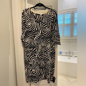 Zebra print knit dress